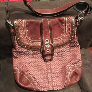 Maroon coach purse